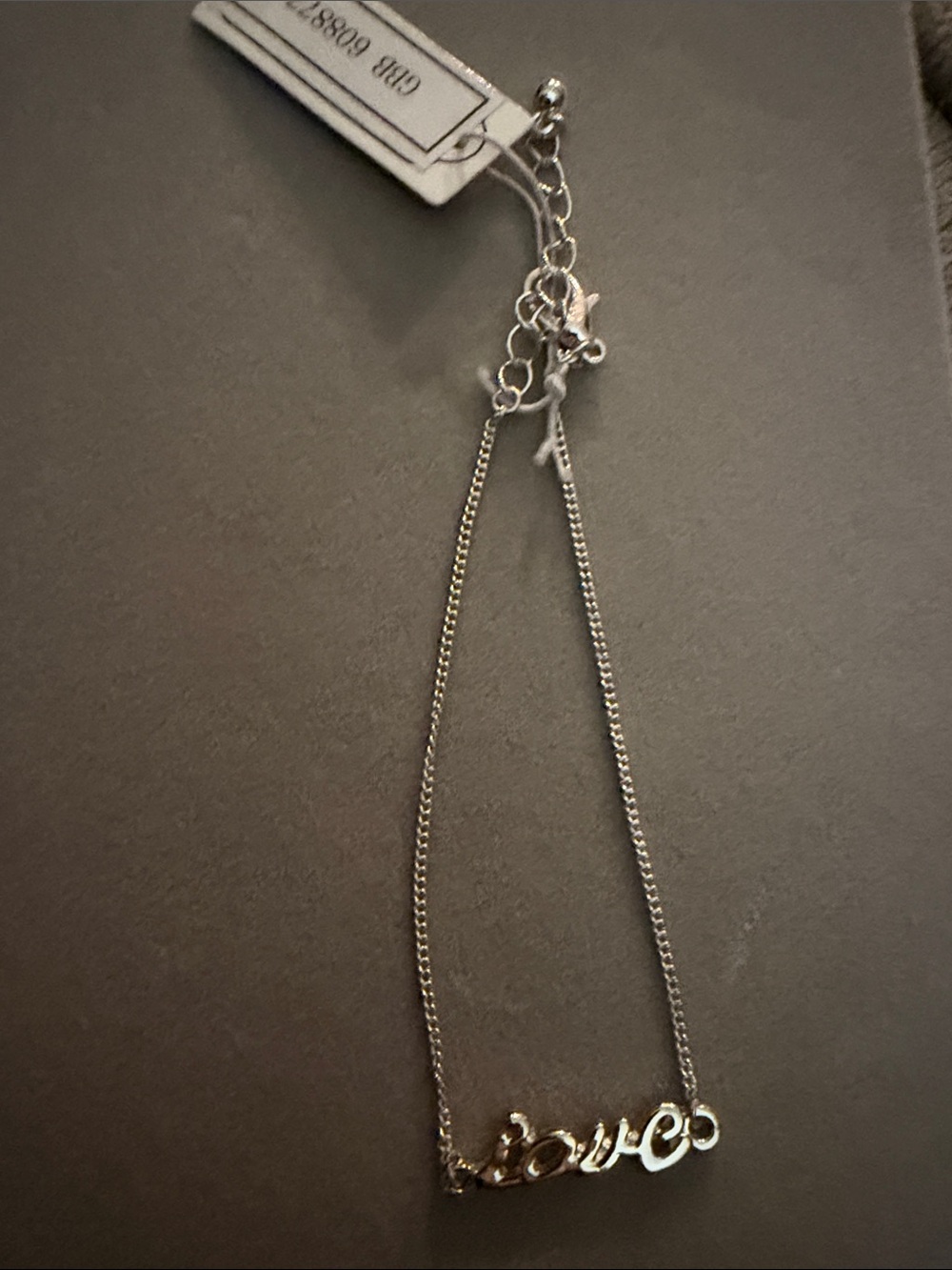 Silver 'Love' Script Bracelet